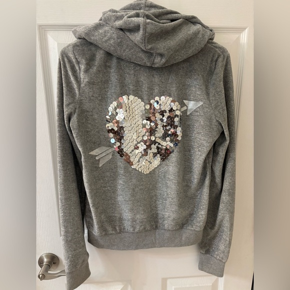 PINK‎ Victoria's Secret Y2K Gray Hoodie with Logo - Picture 5 of 7